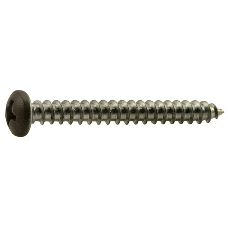 MIDWEST FASTENER Sheet Metal Screw, #8 x 1-1/2 in, Painted 18-8 Stainless Steel Pan Head Phillips Drive, 15 PK 69524